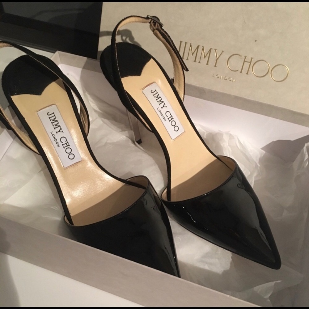 Jimmy Choo Patent Leather Slingback Pumps